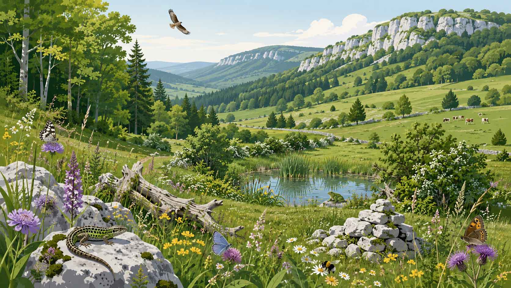Swiss Jura landscape illustrating ecological continuity and biodiversity